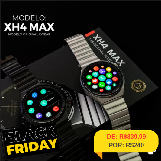 XH4 Max | Smartwatch Executivo com 3 pulseiras