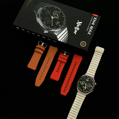 XH4 Max | Smartwatch Executivo com 3 pulseiras
