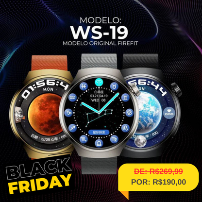 WS-19 | 3 Pulseiras Tela Nível Amoled